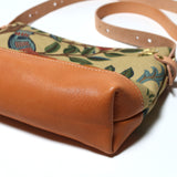 SL835 William Morris leather bottom shoulder bag S